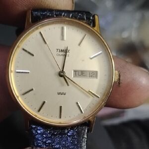 Timex Gold Watch with Day And Date Window